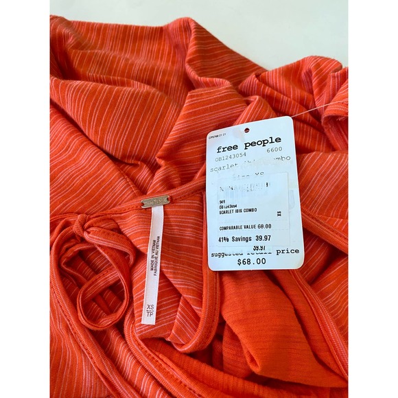 Free People High/Low Tank Scarlet Ibis Combo XS - Picture 10 of 12